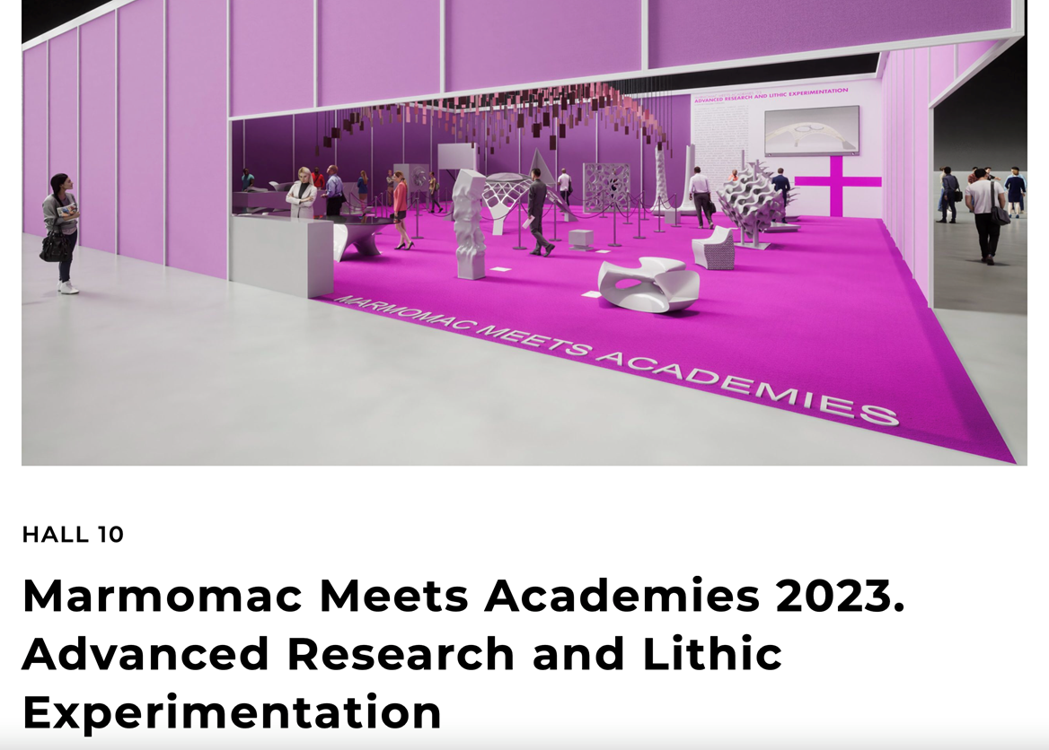 Pimar for experimentation and research at Marmomac Meets Academies 